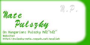 mate pulszky business card